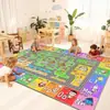 Alfombra de Imitación Cachemir con Letras de Dibujos Animados para Dormitorios Transfronterizos de Temu, para Habitaciones de Padres e Hijos, Resistente a Manchas, Antideslizante, Fácil de Cuidar, Tapete de Juego