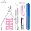Set de Herramientas para Uñas, Lima de Uñas, Tira Pulidora, Cortacutículas de Acero Inoxidable, Empujador de Cutículas, Set de Herramientas para Quitar Uñas