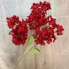 Flor de Lilás Artificial de 3 Galhos para Decoração de Casamento, Decoração Externa da Casa e Adereços de Fotografia