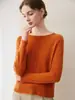 Elegante y Hermoso~Suéter de Cachemira con Cuello Redondo Hueco Suave para Mujer Tejido Holgado Elegante Sencillo Cálido Ropa de Punto de Capa Base