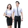 Nueva Camisa Blanca Profesional de Verano para Mujer con Cuello en V y Manga Corta para Hombre y Mujer, Camisa de Algodón Sin Planchado de Fibra de Bambú