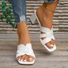 Sandalias y pantuflas de talla grande europeas y americanas de punta cuadrada para mujer, nuevas pantuflas de tacón grueso transfronterizas, 43 yardas, sandalias de comercio exterior transpirables y cómodas