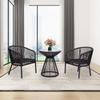 Conjunto de Mesa e Cadeiras de Rattan para Exterior, Cadeira de Lazer para Pátio e Jardim, Conjunto de Três Peças com Mesa Dupla e Cadeiras para Café ao Ar Livre Venda por Atacado