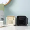 Maceta Cuadrada Baja Extra Gruesa Multiespecificación para Jardinería Casera Maceta de Plástico Cuadrada Escarchada Plantas Suculentas Estilo Rústico