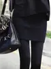Falda Larga de Punto Negro Estilo A Mini para Mujer Otoño/Invierno 2026 Nueva Falda Media Ajustada de Cintura Alta Falda Base