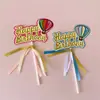 Inserto para Pastel Arcoíris Doble Nebulosa Rosa Láser Arcoíris Plug-in Globo de Color Bebé Un Año Pastel Insert