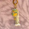 Produto Acabado: Patrimônio Cultural Imaterial Estilo Chinês Bordado Brocado Song Gato da Sorte Pingente Charme de Bolsa Pendente para Carro Pingente Dupla Face Decoração Brocado Song