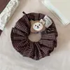 Estilo Coreano Retrô Estilo Acadêmico Argola de Cabelo Simples Versátil Urso Anel de Intestino Grosso Elástico de Cabelo para Rabo de Cavalo Acessório de Cabelo para Mulheres