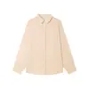 Camisa de Linho Tencel Lenzing para Mulheres, Estilo Fino com Bolsos, Estilo Solto e Casual, Camisa de Liocel com Proteção Solar de Manga Longa