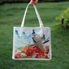 Bolsa de Lona Bordada a Doble Cara con Alambre Dorado de Pavo Real, Bolso de Doble Asa, Bolso de Compras de Gran Capacidad, Nuevo Estilo Étnico, Bolsa de Viaje