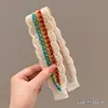 Diadema de lana tejida con tiras adhesivas, similar al estilo de Li Qin, cinta mágica para el cabello, adhesivo para flequillo, cinta mágica para usar en la ducha