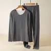 Ropa de otoño pantalones largos para hombre terciopelo de doble cara superficie AB camiseta interior sin costuras traje de ropa interior térmica otoño e invierno anticongelante