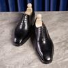 Sapatos Sociais Masculinos de Couro Genuíno Italiano Tendência Bico Redondo Cadarço Sapatos Masculinos Oxford Britânico Três Costuras