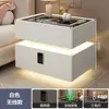 Mesa de Cabeceira Inteligente Madeira de Pinus Estilo Eco-friendly Grau E0 Luxo Leve Estilo Celebridade da Internet Novo Modelo 2025 Entrega para Ponto de Coleta