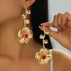 Pendientes de Flor Incrustada de Moda de Nicho de Alta Gama de Venta Caliente Transfronteriza Adecuados para que las Mujeres los Usen en Vacaciones Diarias y Fiestas