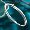 Ping An Plata de Ley 9999 Pulsera de Plata de Herencia Antigua para Mujer Pulsera Sólida Popular en Internet ins Pulsera de Plata para Pie de Joven