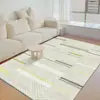 Tapete Simples de Veludo Cristal para Mesa de Centro para Uso Doméstico, Carpete Moderno para Sala de Estar, Sensação de Luxo Leve de Alta Qualidade, Tapete de Quarto ao Lado da Cama com Design Linear