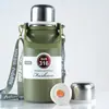 Garrafa de água esportiva com alça de aço inoxidável 316, garrafa portátil para caminhada ao ar livre e viagem, copo térmico de grande capacidade com alça, atacado