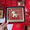 Adornos de Gato de la Suerte de Oro Puro 999 de Gama Alta Oro Inmediatamente Rico Bolsa de la Suerte Dibujos Animados Sala de Estar Adornos para Marco de Fotos