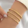 Pulsera de Cadena Retorcida de Acero de Titanio Simple de Moda INS Europea y Americana para Mujer Pulsera de Acero Inoxidable 18K