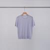 Suéter 100% Lã 2026 Primavera/Verão Novo Estilo Malha de Seda Gelada Gola Redonda Manga Curta Camiseta para Mulheres, Top Casual Versátil