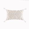 Funda de almohada decorativa de estilo étnico, color blanco cremoso, estilo bohemio marroquí, para sala de estar, sofá, ventanal, almohada de cintura