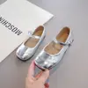 Sapatos Mary Jane baixos, prateados, versáteis, com bico quadrado para meninas, novos da coleção outono 2026, sapatos casuais de couro franceses