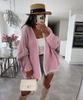 Suéter Transfronterizo para Mujer Otoño e Invierno Ropa Exterior Cuello en V Cárdigan de Punto Suelto Versátil Estilo Universitario Chic Suéter Abrigo de Color en Contraste