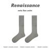 Calcetines Renacentistas para Mujer Primavera y Otoño Color Sólido Plata Brillante Seda Felpa Calcetines Estudiante Combinación Total Ins Trendy Calcetines Medianos