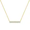 Pingente Trapezoidal de Prata de Lei S925 Cravejado com Diamantes Brancos com Design Linear, Colar Feminino de Moda de Nicho Joia de Prata