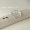 Anillo de Amor Hueco Simple de Plata de Ley S925 Onihan Dulce Pequeño Abierto Ajustable Dedo Índice Combinable Anillo Delgado