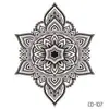 Adesivos de Tatuagem para Costas da Mão Mandala com Padrões Retrô, Adesivos de Tatuagem Florais Exóticos da Moda