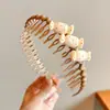 Elegante diadema de cuadros de lunares para mujer, diadema de corona alta para lavarse la cara, diadema para uso diario con dientes, accesorio para el cabello