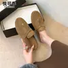Pantuflas cerradas para mujer estilo Birkenstock, de cuero genuino, retro, con suela blanda y cómodas, nuevos mocasines tipo mula sin cordones 2026