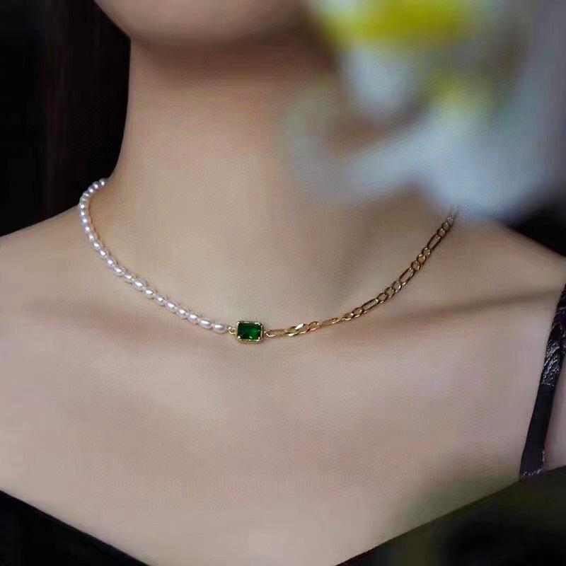 复古天然淡水小米珠珍珠项链女小众感14k注金祖