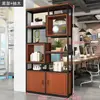 Estante de chão simples multi-camadas escritório tela moderna suporte para flores sala de estar parede divisória de ferro prateleira
