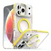 Adequado para Apple 17Promax Suporte de Lente Transparente Capa de Celular Iphone16 Tira Anticolisão Capa Protetora Magnética 15