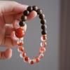 Pulsera Natural de Madera de Aloes de Hetian Combinada con Madera de Aloes Grado Kianan, Sencilla y Versátil, Realza el Cutis, Pulsera de Doble Círculo
