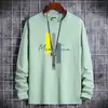 Camiseta de algodón para hombre de manga larga, 200g, primavera y otoño, moderna, holgada, blanca pura, camiseta interior, ropa de otoño, top para hombre