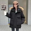 Parka Nova Estilo Gola Grande de Pelo Jaqueta de Penas Estudante Moda Feminina Casaco de Algodão Grosso Quente Tendência