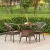 Silla de Ratán Juego de Tres Piezas Mesa de Té y Sillas para Balcón Combinación Cenador Mesa y Sillas de Exterior Patio Balcón Silla de Ocio Mesa y Sillas de Exterior