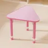 Mesa Combinada Triangular para Jardim de Infância Mesa e Cadeira com Formato Infantil Mesa de Aprendizagem Infantil Empilhável Mesa com Altura Ajustável