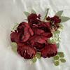 11 flores de peonía artificiales con forma de tenedor para bodas, mesas, fondo principal, adornos de seda para sala de estar y dormitorio.