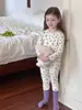 Nuevo conjunto de pijama de otoño e invierno para niñas timo, que consta de una parte superior y una inferior, ropa de otoño e invierno para niños, pijamas casuales con temática de dibujos animados y pantalones para dormir