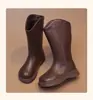Botas Altas Largas de Felpa para Niñas, Estilo Nuevo Otoño/Invierno 2026, Botas Altas Infantiles, Botas de Princesa para Niña, Botas de Cuero de Caña Alta Primavera/Otoño