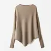 Suéter Oversized Fora do Ombro Xale Solto Moda Suéter Morcego Feminino 2026 Suéter Top Preguiçoso Casaco Cobertura Tendência