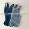 Monos Personalizados Estilo Coreano Primavera y Otoño para Niños y Niñas, Modernos y Fáciles de Combinar, Shorts de Mezclilla con Tirantes Casuales de Moda para Niños