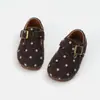 Zapatos para Niña Zapatos Birkenstock 2026 Otoño Invierno Nuevos Zapatos de Cuero con Lunares de Peluche para Niños Zapatos de Princesa para Niña Pequeña Niña Bebé
