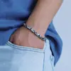 Aishang Pulsera de Plata Trenzada Segura para Hombre Estilo Retro Maza Vajra Hip-Hop de Moda Nicho Joyería Artesanal Tailandesa Estilo Caliente de Amazon
