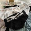 Ropa interior de algodón puro estilo francés para chica de té blanco, bragas de algodón con cintura baja y lazo para mujer.